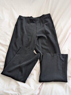 Lace Black Seam Detail Flare Leg Trousers Side Zip